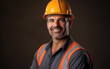 A smiling construction worker