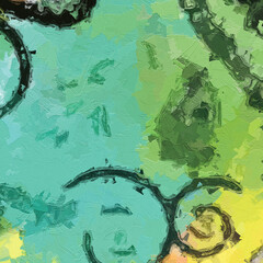 Oil painting and various floral illustrations of the beautiful wedding of Paisley butterflies