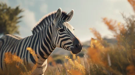 Tuinposter zebra at sunset © ArtProduction