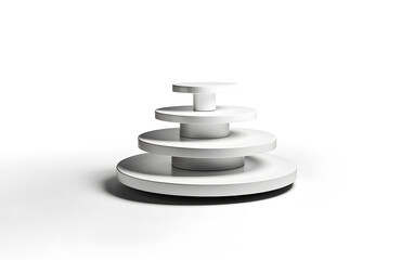 White podium for display product on isolated white background