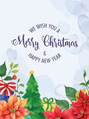 Fototapeta na wymiar Merry christmas and happy new year greeting card template