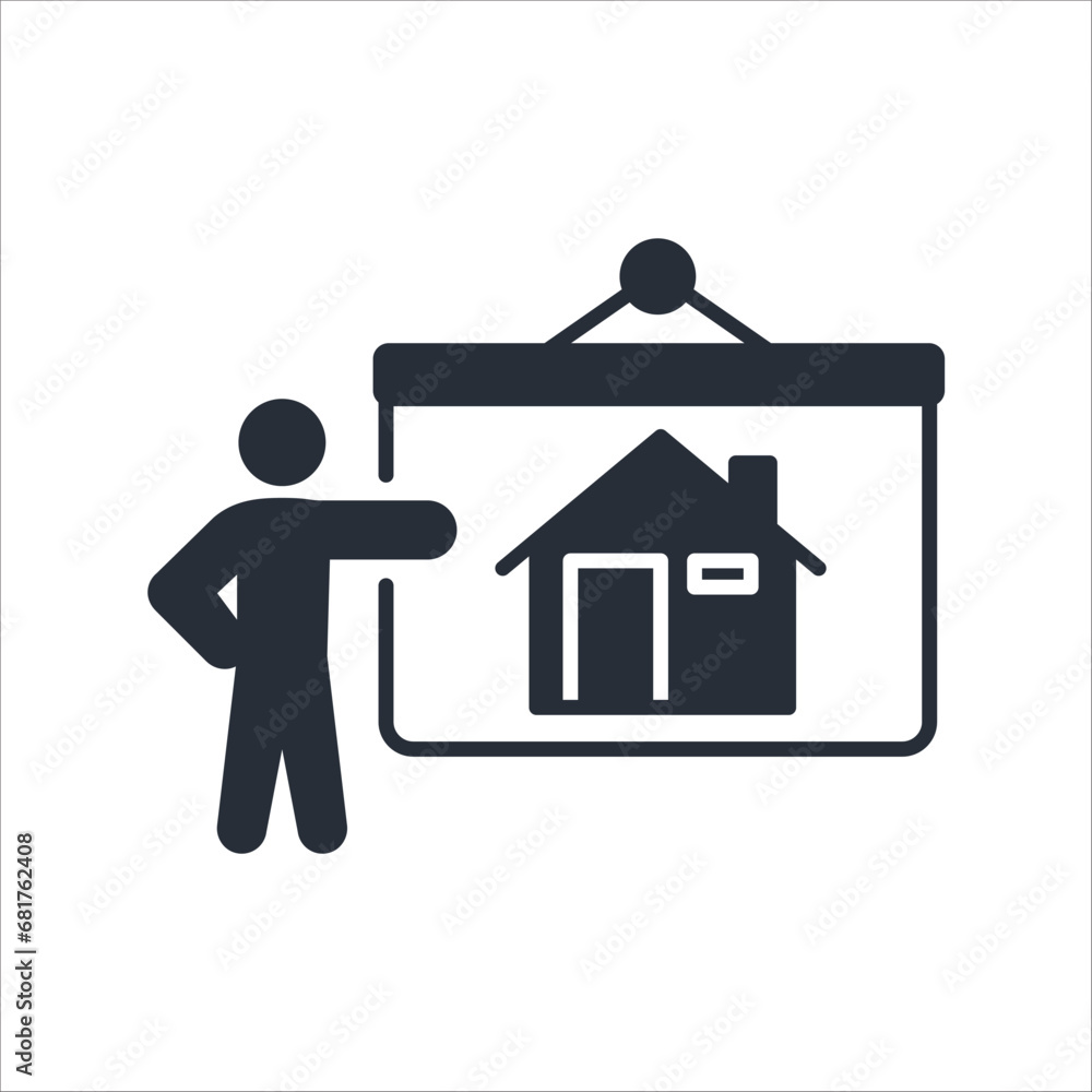 Poster architecture icon. vector.editable stroke.linear style sign for use web design,logo.symbol illustrat