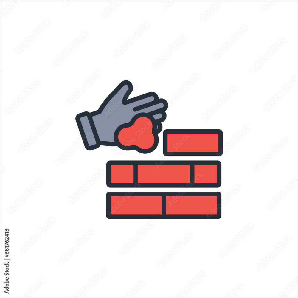 Poster build icon. vector.editable stroke.linear style sign for use web design,logo.symbol illustration.