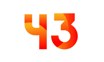 Red Orange Number Modern Fresh Logo