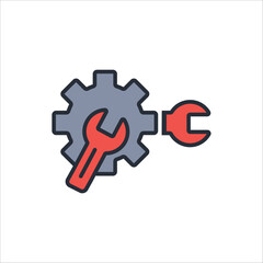 maintenance icon. vector.Editable stroke.linear style sign for use web design,logo.Symbol illustration.