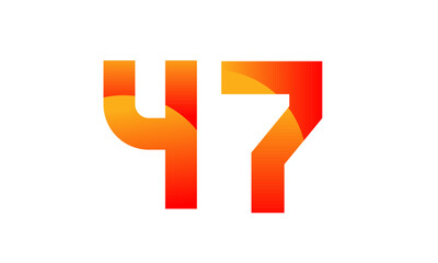 Obraz premium Red Orange Number Modern Fresh Logo