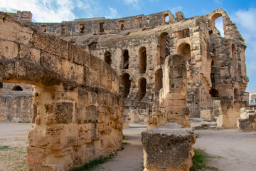 Fototapeta premium The Amphitheatre of El Jem modern-day city of El Djem, Tunisia, formerly Thysdrus 