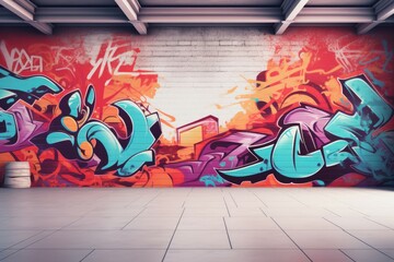 Urban Graffiti wall background. Grunge pattern. Generate Ai
