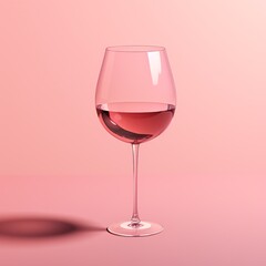 a glass of wine on a pink background