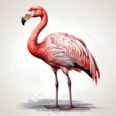 watercolor Flamingo clipart, Generative Ai