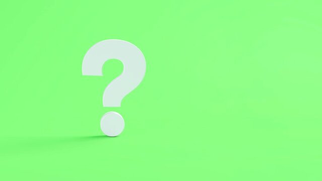 White Question Mark turning on green background. Concept of what to do about climate change.