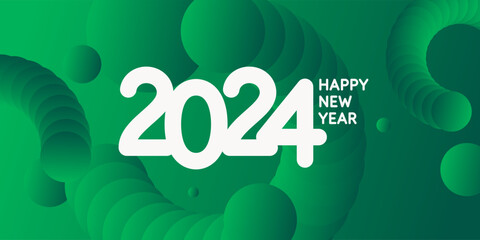 Background with the inscription Happy New Year 2024. Vector illustration in flat flat style.