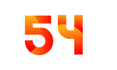 Red Orange Number Modern Fresh Logo