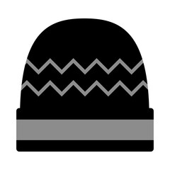 Beanie with stripe and chevron stripe lines
