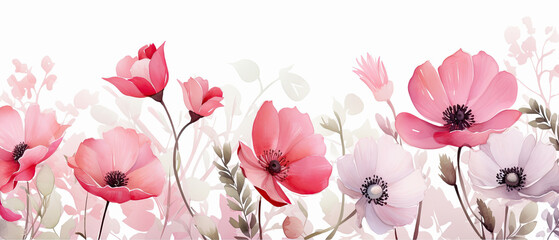 Fondo floral de acuarela en tonos purpuras y rosas, sobre fondo blanco. concepto celebraciones