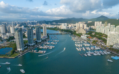 Obraz premium Aerial view of landscape in Sanya city, China