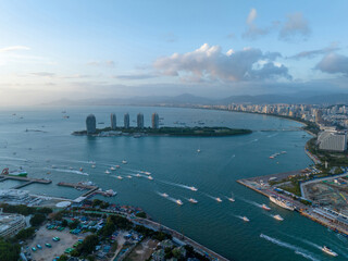 Aerial view of landscape in sanya city, China