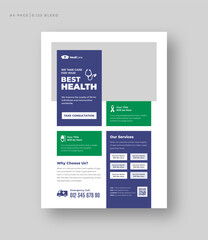 Medical health care flyer template, Company or business flyer template