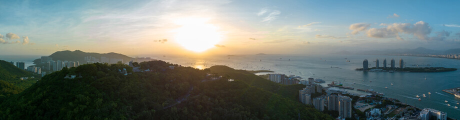  Aerial view of landscape in Sanya city, China