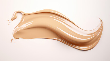 Beige viscous liquid. Skin care beige cosmetic cream