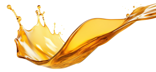 Golden oil splash cut out