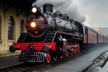 Fototapeta premium steam locomotive in the countryside