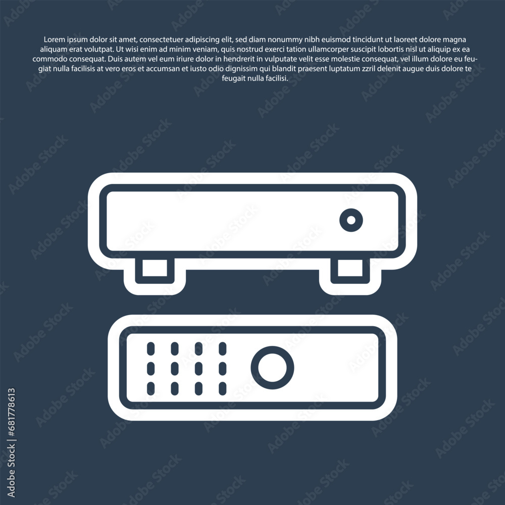 Poster pop art multimedia and tv box receiver and player with remote controller icon isolated on color back
