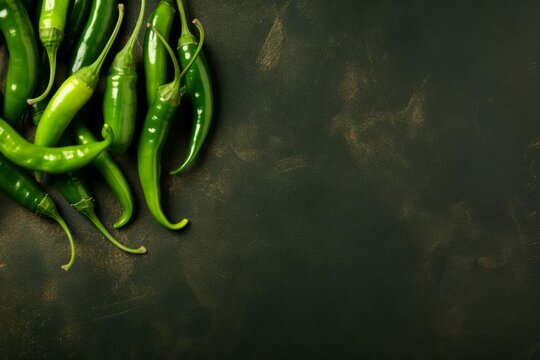 Textured Green chili mockup. Food cooking. Generate Ai