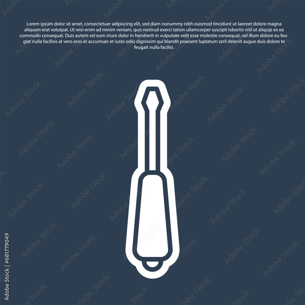 Canvas Prints blue line screwdriver icon isolated on blue background. service tool symbol. vector