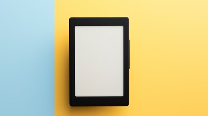 Modern Black Kindle with White Blank Screen on Cozy Background