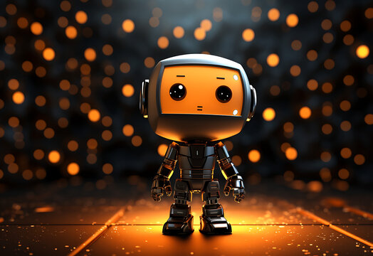 Cute Robo, Cartoon Style, Artificial Intelligence, AI, Android, Bokeh