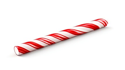 Clean and crisp: A candy cane against a white isolate