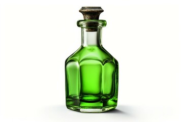 Green potion bottle. Poison flask. Generate AI