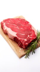Fototapeta premium Juicy beef meat showcased on a clean white background