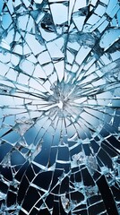 Broken glass with cracks, a shattered mirror denotes problems and misfortune