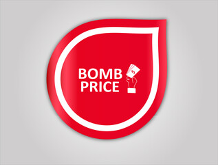 red flat sale web banner for bomb price banner