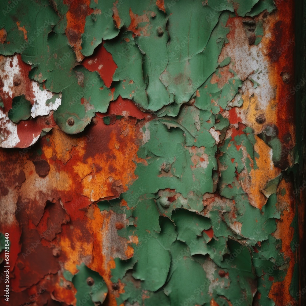 Poster texture of rust and old peeling paint ai generative.