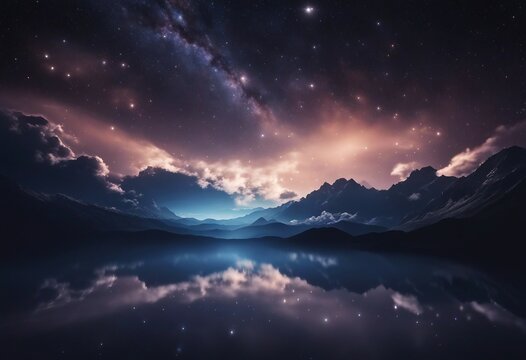 Space night sky with cloud and star abstract background High quality photo