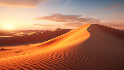 An image of a desert with incredible views under the light of the sun. - obrazy, fototapety, plakaty