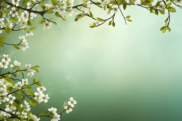 Obraz na płótnie Canvas Spring green background with leaves