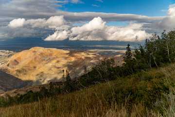 Open pit mining in Utah, USA as seen from atop a mountain