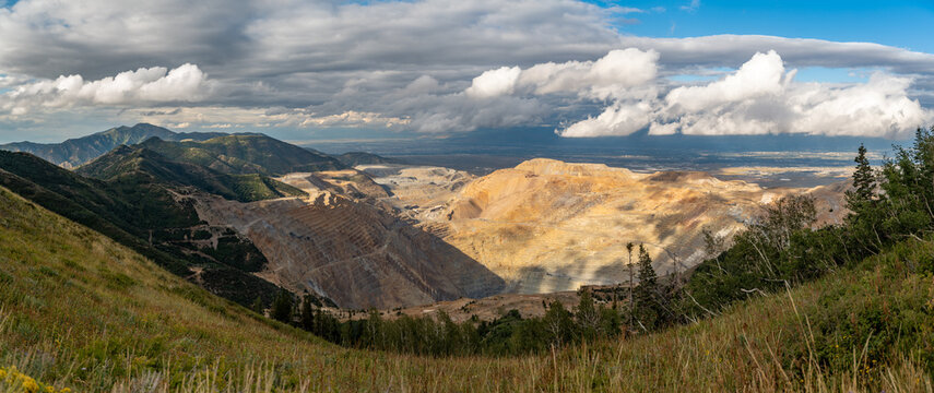 Panorama of Bingham Copper Mine in Utah - Powered by Adobe