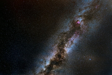 Milky Way, stars, nebula in the night sky in winter