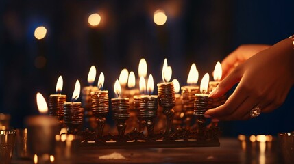 a hand holding a lit candle - obrazy, fototapety, plakaty