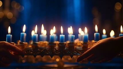 a person lighting a candle - obrazy, fototapety, plakaty