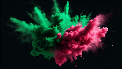L'esplosione degli opposti: un'illustrazione dai colori contrastanti e cangiante - obrazy, fototapety, plakaty