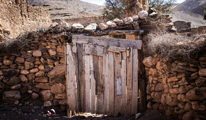 Old Wooden Door in a Typical Village in Morocco Marrakesh