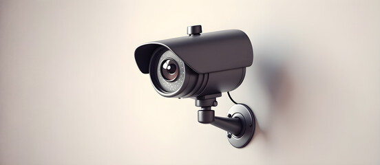 Surveillance Security Cam 3D Art Graphic Banner Website Design Gift Card Background - ai generated