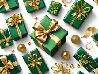 Stylish gift top with green and gold details