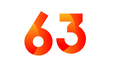 Red Orange Number Modern Fresh Logo